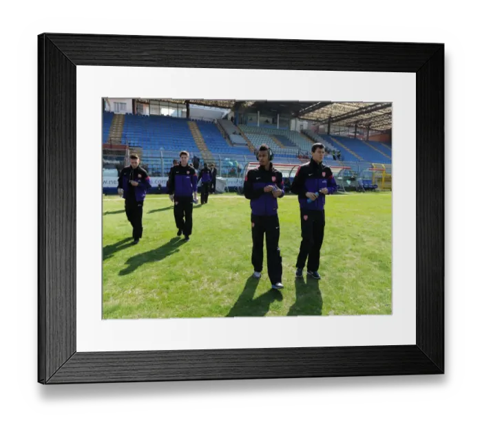 Framed Print : Arsenal U19 vs Chelsea U19: NextGen Series Semi-Final - Martin Angha and Dejan Iliev Prepare for Kick-off in Como, Italy Framed Print : Arsenal U19 vs Chelsea U19: NextGen Series Semi-Final - Martin Angha and Dejan Iliev Prepare for Kick-off in Como, Italy