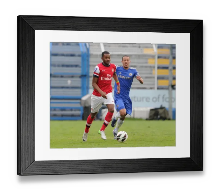 Framed Print : Zak Ansah (Arsenal) Lewis Baker (Chelsea). Arsenal 3: 4 Chelsea. NextGen Series 1 / 2 Final Framed Print : Zak Ansah (Arsenal) Lewis Baker (Chelsea). Arsenal 3: 4 Chelsea. NextGen Series 1 / 2 Final