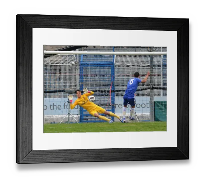 Framed Print : Arsenal's Dejan Iliev Stops Lewis Baker's Penalty in NextGen Series Semi-Final