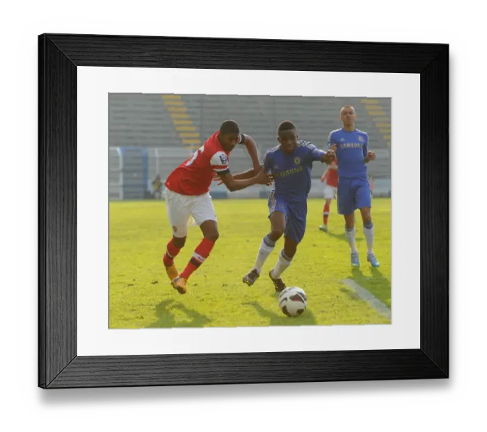 Framed Print : Ainsley Maitland-Niles vs. Kevin Wright: Arsenal U19 vs. Chelsea U19 - NextGen Series Semi-Final, Italy, 2013 Framed Print : Ainsley Maitland-Niles vs. Kevin Wright: Arsenal U19 vs. Chelsea U19 - NextGen Series Semi-Final, Italy, 2013