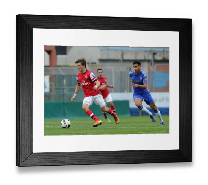 Framed Print : Arsenal's Olsson and Chelsea's Cheek Clash in NextGen Series Semi-Final