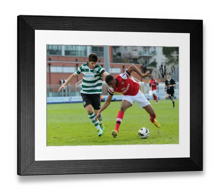 Framed Print : Chuba Akpom vs. Tobias Figeiredo: Clash in the NextGen Series 3rd Place Play Off between Arsenal U19 and Sporting Lisbon U19 Framed Print : Chuba Akpom vs. Tobias Figeiredo: Clash in the NextGen Series 3rd Place Play Off between Arsenal U19 and Sporting Lisbon U19