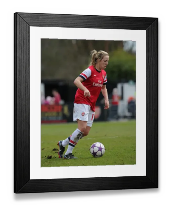 Framed Print : Gemma Davison in Action: Arsenal Ladies FC vs. VfL Wolfsburg - 2013 UEFA Women's Champions League Semi-Final