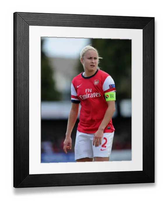 Framed Print : Arsenal's Steph Houghton Fights in UEFA Women's Champions League Semi-Final against VfL Wolfsburg (2013)