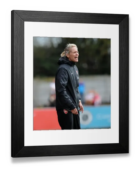 Framed Print : Shelley Kerr Leads Arsenal Ladies in UEFA Women's Champions League Semi-Final Clash against VfL Wolfsburg