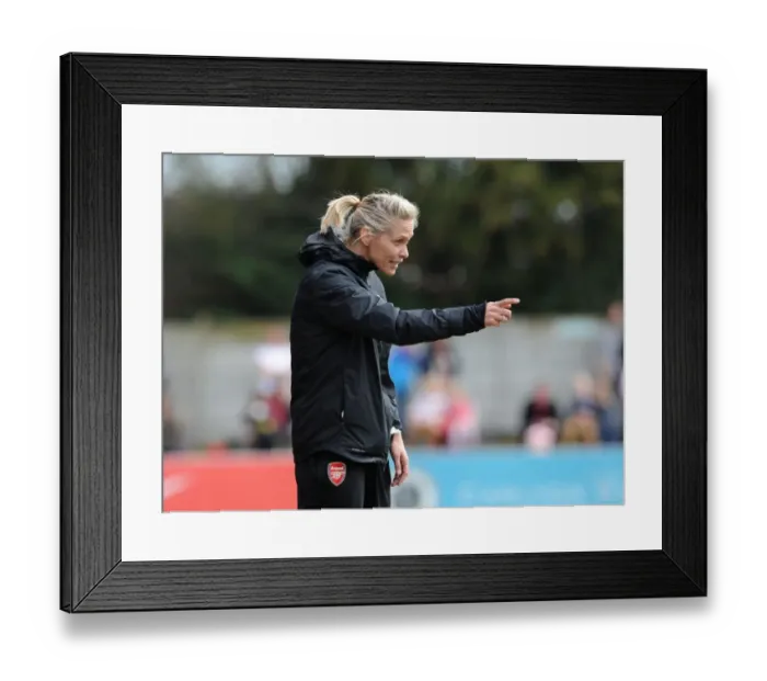 Framed Print : Shelley Kerr Leads Arsenal Ladies in UEFA Women's Champions League Semi-Final Showdown against VfL Wolfsburg