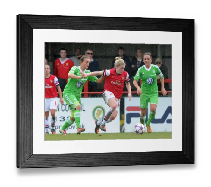 Framed Print : Clash of Stars: Kim Little vs. Magull and Kessler in Arsenal vs. Wolfsburg UEFA Women's Champions League Semi-Final