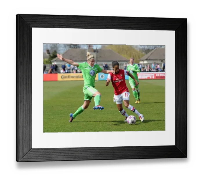 Framed Print : Arsenal's Rachel Yankey Fouls Luisa Wensing in UEFA Women's Champions League Semi-Final Framed Print : Arsenal's Rachel Yankey Fouls Luisa Wensing in UEFA Women's Champions League Semi-Final