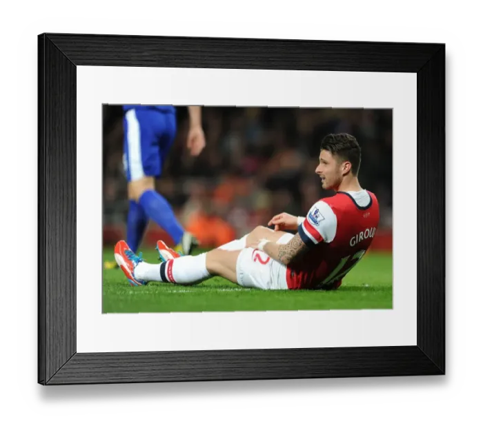 Framed Print : Arsenal's Olivier Giroud in Action against Everton, Premier League 2012-13