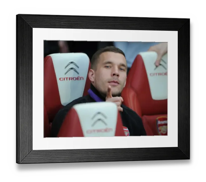 Framed Print : Lukas Podloski (Arsenal). Arsenal 0: 0 Everton. Barclays Premier League. Emirates Stadium, 16  /  4  /  13