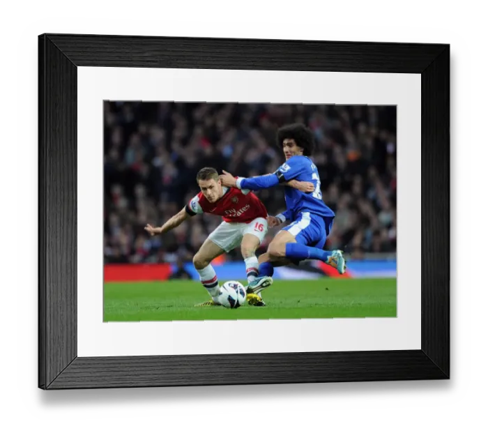 Framed Print : Clash at Emirates: Ramsey vs. Fellaini, Arsenal vs. Everton, Premier League 2012-13