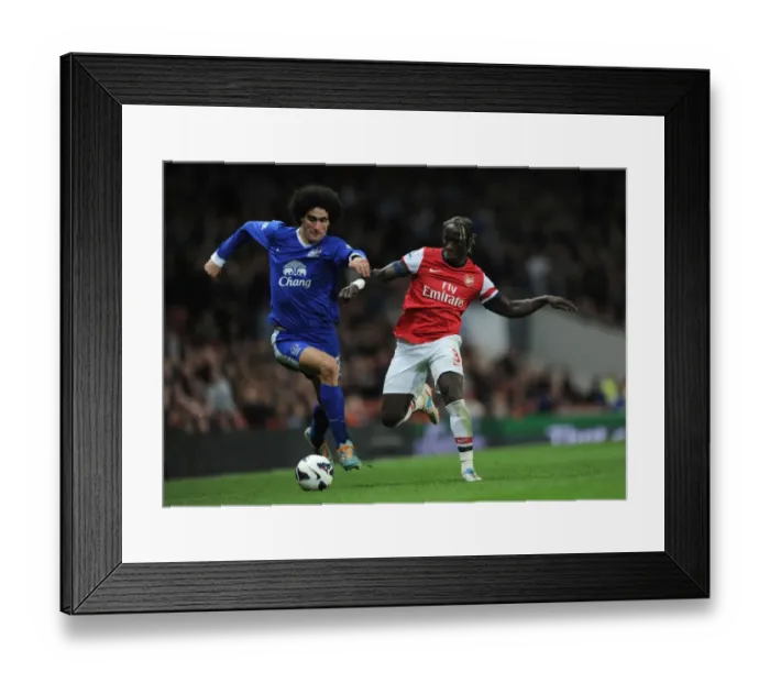 Framed Print : Clash of Forces: Sagna vs. Fellaini - Arsenal v Everton, Premier League