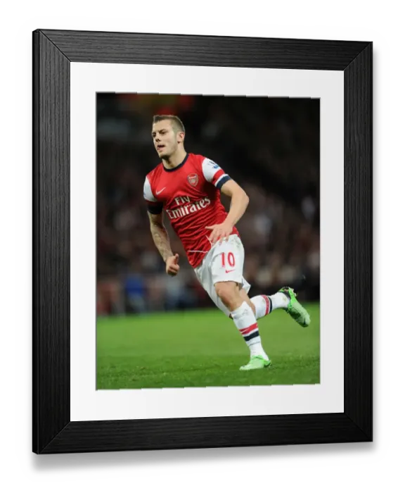 Framed Print : Jack Wilshere: Arsenal Midfielder in Action Against Everton, Premier League 2012-13