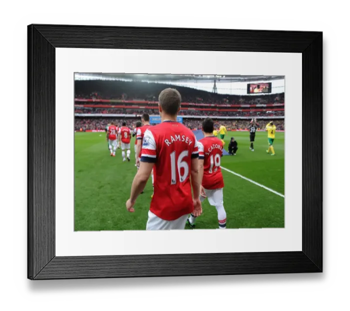 Framed Print : Aaron Ramsey (Arsenal). Arsenal 3: 1 Norwich City. Barclays Premier League. Emirates Stadium Framed Print : Aaron Ramsey (Arsenal). Arsenal 3: 1 Norwich City. Barclays Premier League. Emirates Stadium