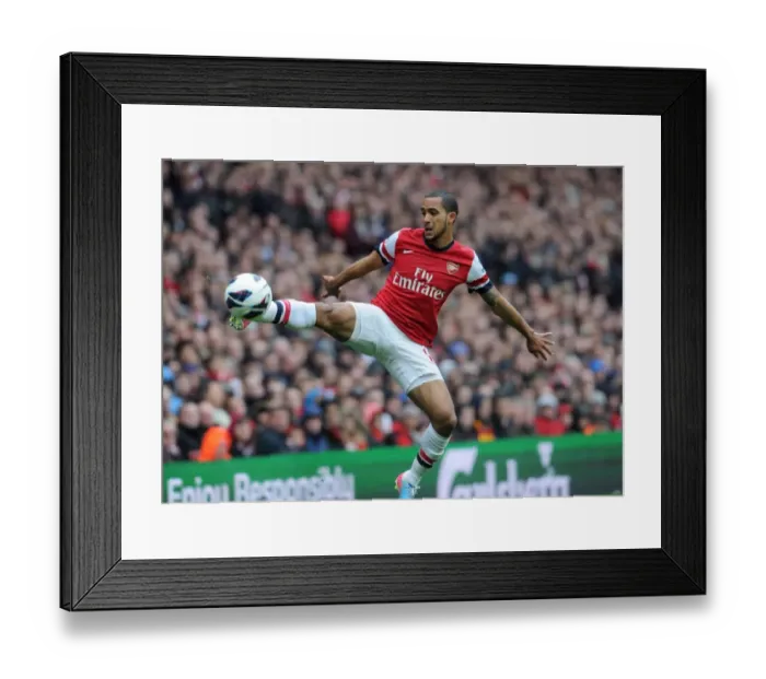 Framed Print : Theo Walcott in Action: Arsenal vs Norwich City, Premier League 2012-13