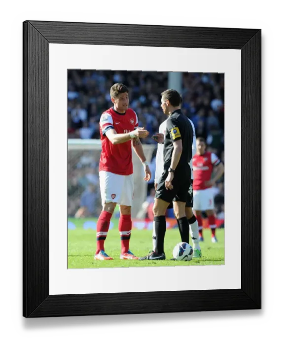 Framed Print : Olivier Giroud's Red Card: A Turning Point in Fulham vs. Arsenal (2012-13)