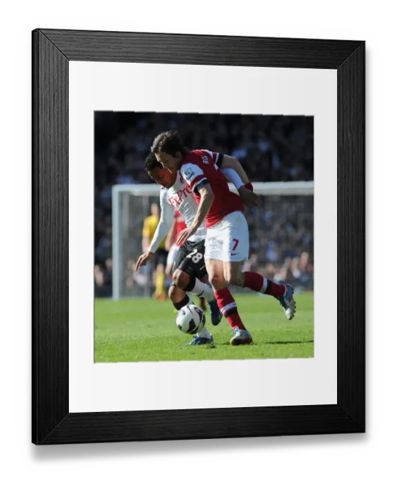 Framed Print : Battle of the Midfield: Rosicky vs. Emanuelson in Arsenal's Clash with Fulham (2013)