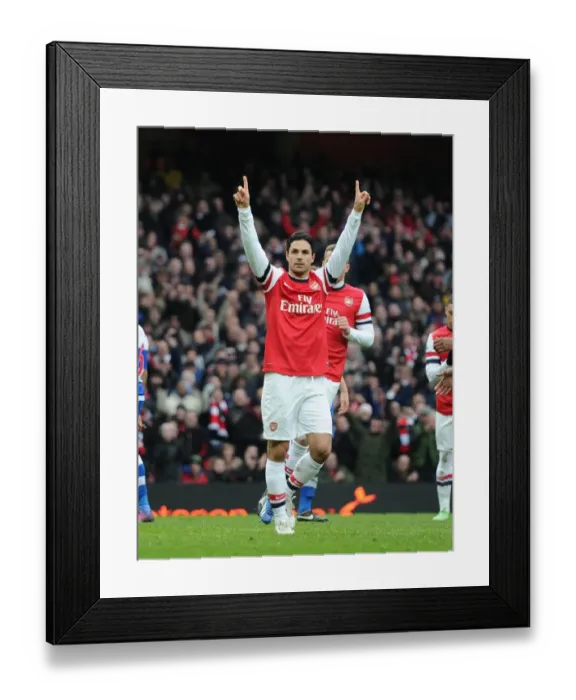 Framed Print : Mikel Arteta's Goal Celebration: Arsenal's Victory Over Reading (2012-13)