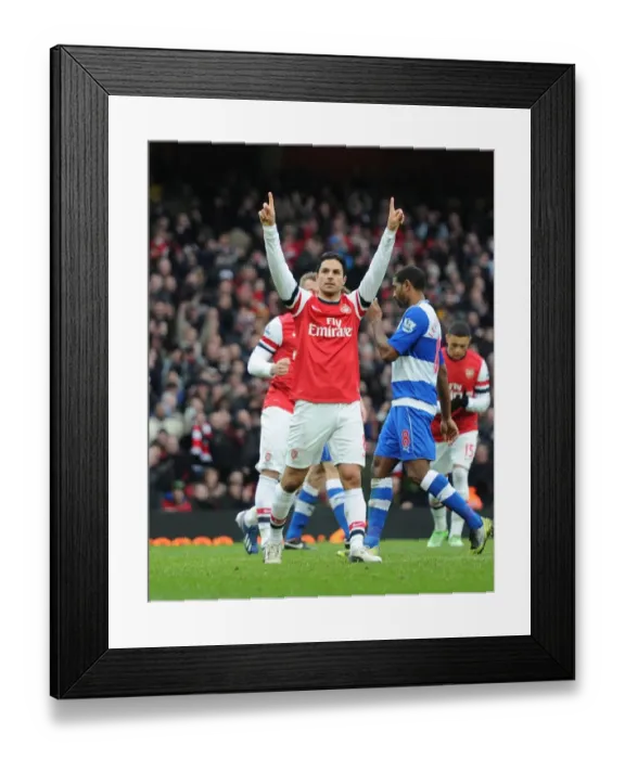 Framed Print : Mikel Arteta's Thrilling Goal: Arsenal's Victory Against Reading (2012-13)