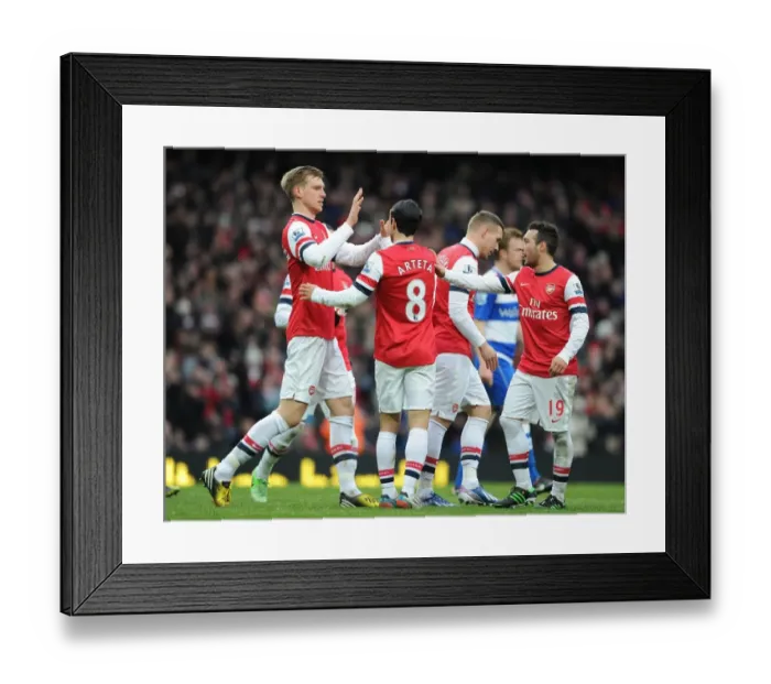 Framed Print : Arsenal's Triumph: Mikel Arteta and Team Celebrate Four-Goal Victory over Reading (2013) Framed Print : Arsenal's Triumph: Mikel Arteta and Team Celebrate Four-Goal Victory over Reading (2013)
