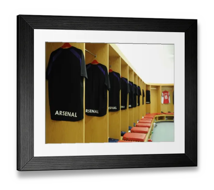 Framed Print : Arsenal Home Changing Room - Arsenal vs. Reading, Premier League 2012-13