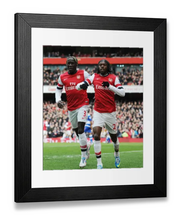 Framed Print : Celebrating a Goal: Gervinho and Bacary Sagna (Arsenal vs. Reading, 2013)