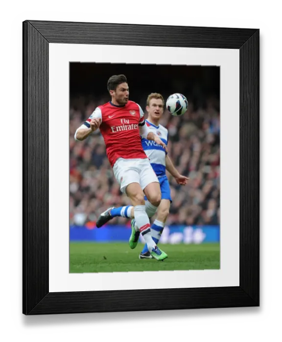 Framed Print : Olivier Giroud in Action: Arsenal vs. Reading, Premier League 2012-13