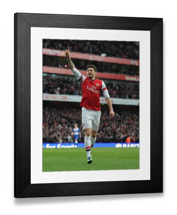 Framed Print : Olivier Giroud's Hat-Trick: Arsenal vs. Reading, Premier League 2012-13