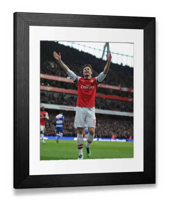 Framed Print : Olivier Giroud's Hat-Trick: Arsenal's Victory Over Reading in the Premier League 2012-13 Framed Print : Olivier Giroud's Hat-Trick: Arsenal's Victory Over Reading in the Premier League 2012-13
