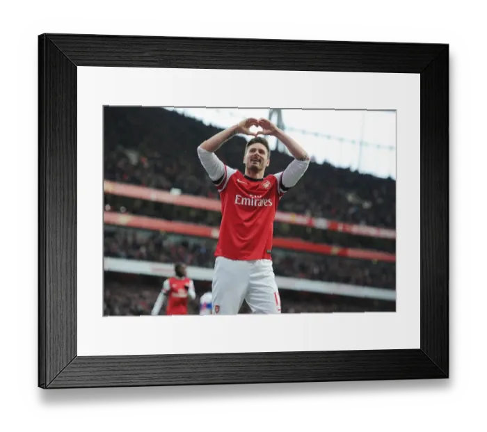 Framed Print : Olivier Giroud's Hat-Trick: Arsenal's Triumph Over Reading in the Premier League 2012-13