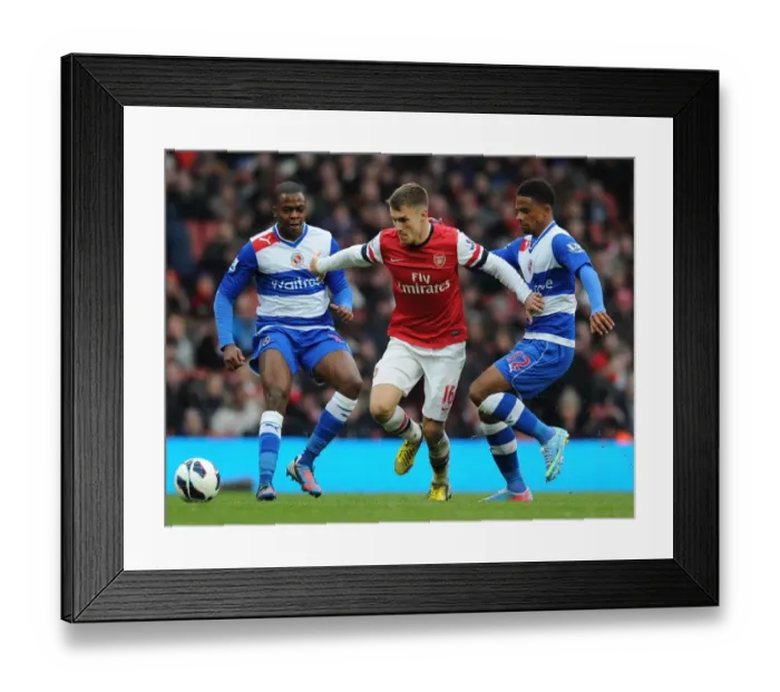 Framed Print : Arsenal's Ramsey Scores Past Reading's McCleary and Akpan (2012-13) Framed Print : Arsenal's Ramsey Scores Past Reading's McCleary and Akpan (2012-13)