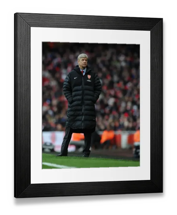 Framed Print : Arsene Wenger Leading Arsenal Against Reading in the Premier League, 2013
