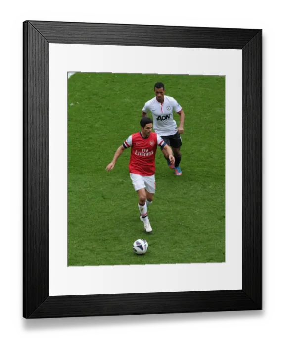 Framed Print : Clash of Champions: Arteta vs. Nani - Arsenal vs. Manchester United, Premier League 2012-13