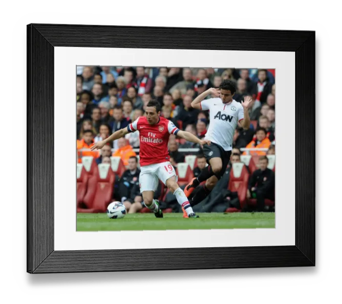 Framed Print : Cazorla vs. Rafael: A Football Rivalry - Arsenal vs. Manchester United Showdown (2012-13) Framed Print : Cazorla vs. Rafael: A Football Rivalry - Arsenal vs. Manchester United Showdown (2012-13)