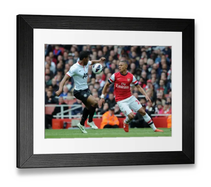 Framed Print : Clash of Wings: Gibbs vs Valencia - Arsenal vs Manchester United, Premier League 2012-13 Framed Print : Clash of Wings: Gibbs vs Valencia - Arsenal vs Manchester United, Premier League 2012-13