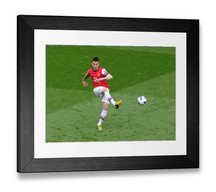 Framed Print : Arsenal's Koscielny Faces Manchester United in Premier League Showdown