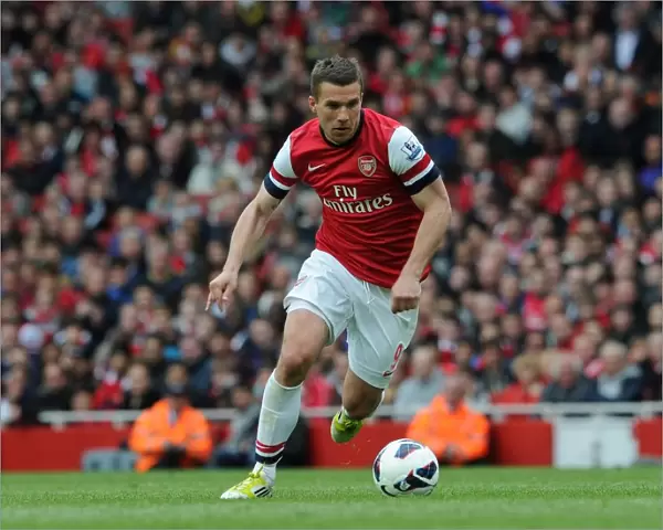 Lukas Podolski (Arsenal). Arsenal 1: 1 Manchester United. Barclays Premier League