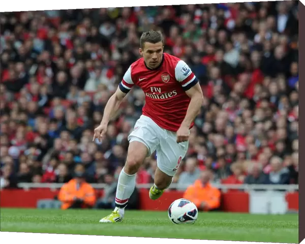 Lukas Podolski (Arsenal). Arsenal 1: 1 Manchester United. Barclays Premier League
