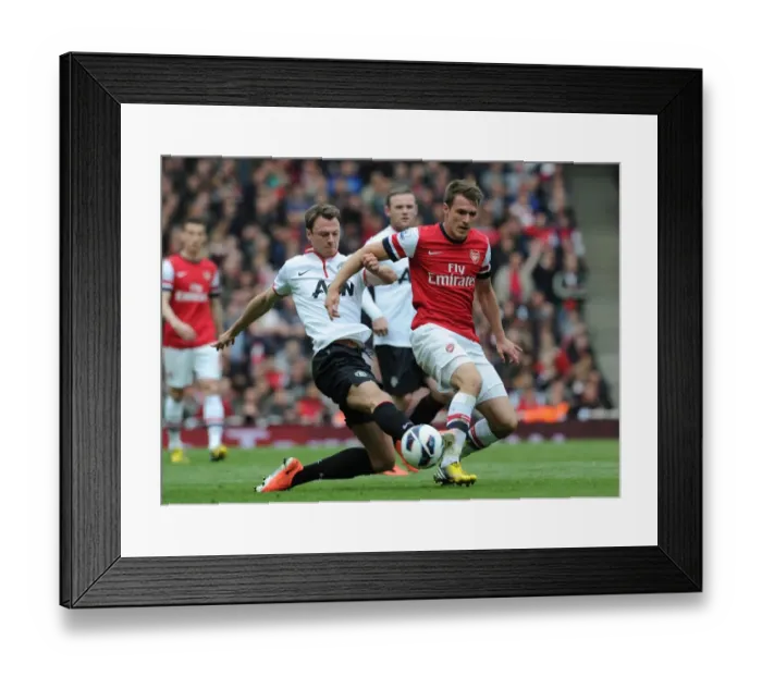 Framed Print : Clash of Titans: Ramsey vs. Evans in Arsenal vs. Manchester United