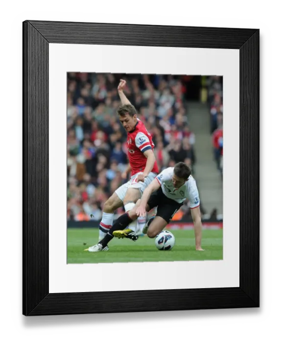 Framed Print : Clash of the Midfield Titans: Ramsey vs. Evans - Arsenal vs. Manchester United (2012-13)