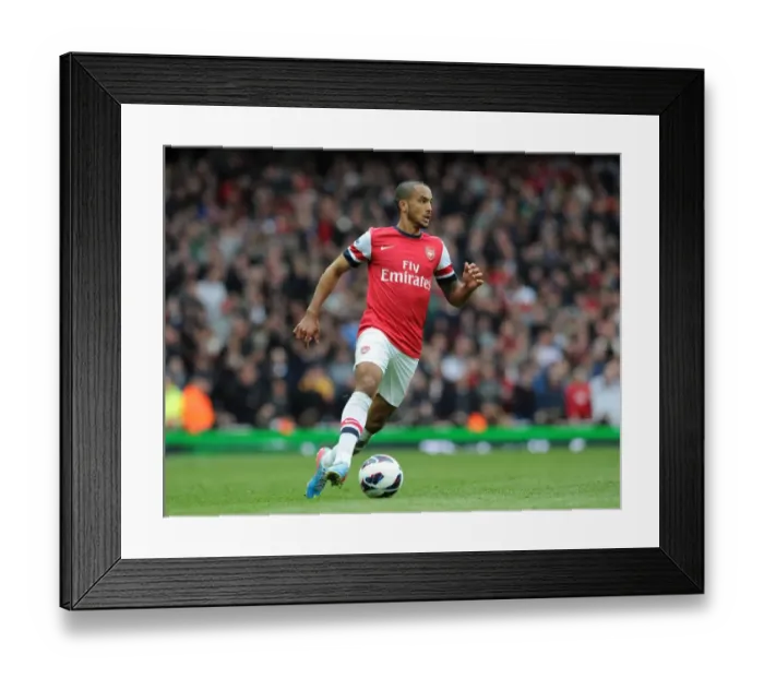 Framed Print : Theo Walcott in Action: Arsenal vs Manchester United, Premier League 2012-13