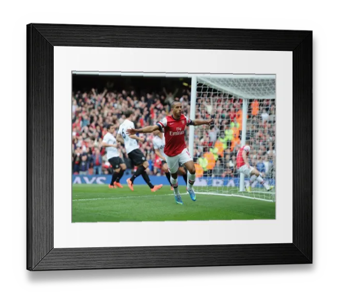 Framed Print : Theo Walcott's Thrilling Goal: Arsenal vs. Manchester United, Premier League 2012-13 Framed Print : Theo Walcott's Thrilling Goal: Arsenal vs. Manchester United, Premier League 2012-13