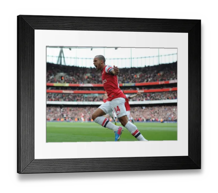 Framed Print : Theo Walcott's Thrilling Goal: Arsenal's Victory Over Manchester United, Premier League 2012-13 Framed Print : Theo Walcott's Thrilling Goal: Arsenal's Victory Over Manchester United, Premier League 2012-13