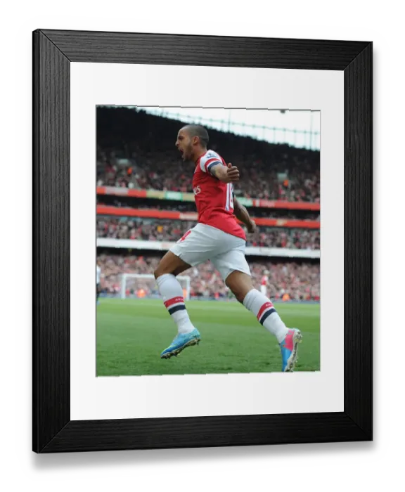 Framed Print : Theo Walcott's Thrilling Goal: Arsenal vs Manchester United, Premier League 2012-13 Framed Print : Theo Walcott's Thrilling Goal: Arsenal vs Manchester United, Premier League 2012-13