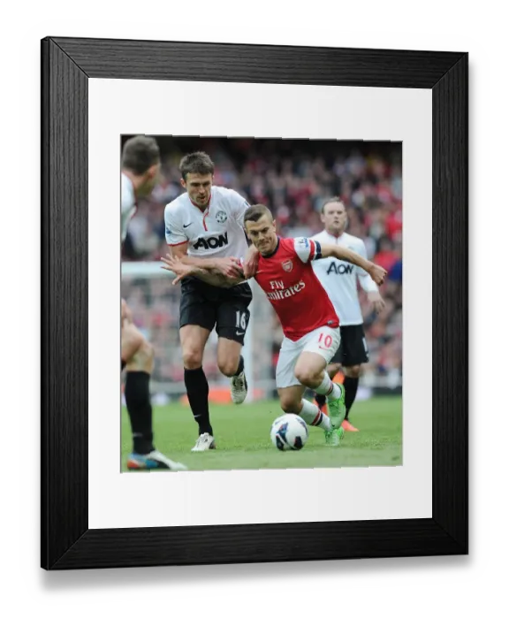 Framed Print : Jack Wilshere vs Michael Carrick: Battle in the Midfield - Arsenal v Manchester United, Premier League 2012-13 Framed Print : Jack Wilshere vs Michael Carrick: Battle in the Midfield - Arsenal v Manchester United, Premier League 2012-13