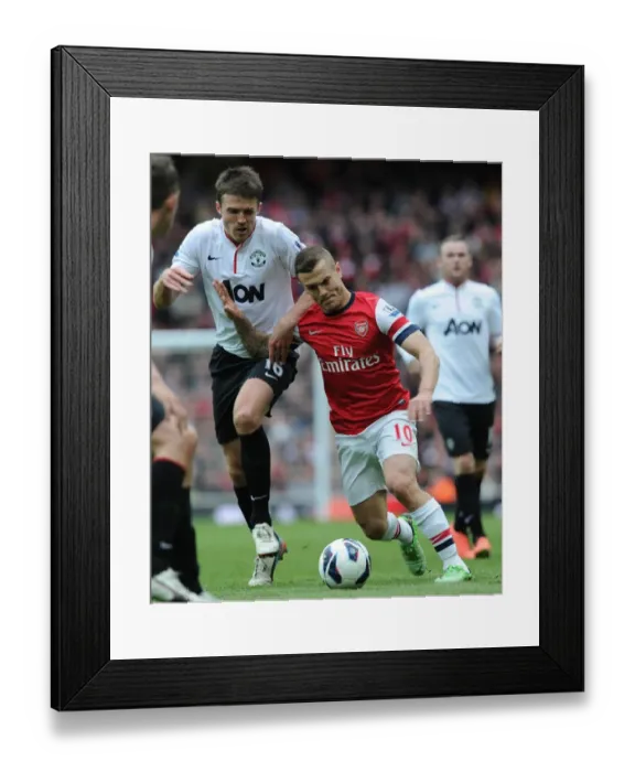Framed Print : Battle in the Midfield: Jack Wilshere vs Michael Carrick, Arsenal vs Manchester United, Premier League 2012-13