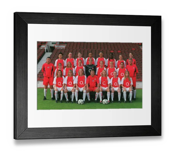 Framed Print : Arsenal Ladies. Arsenal Ladies Team Photo-call. Arsenal Stadium, Highbury, London, 7  /  8  /  2002