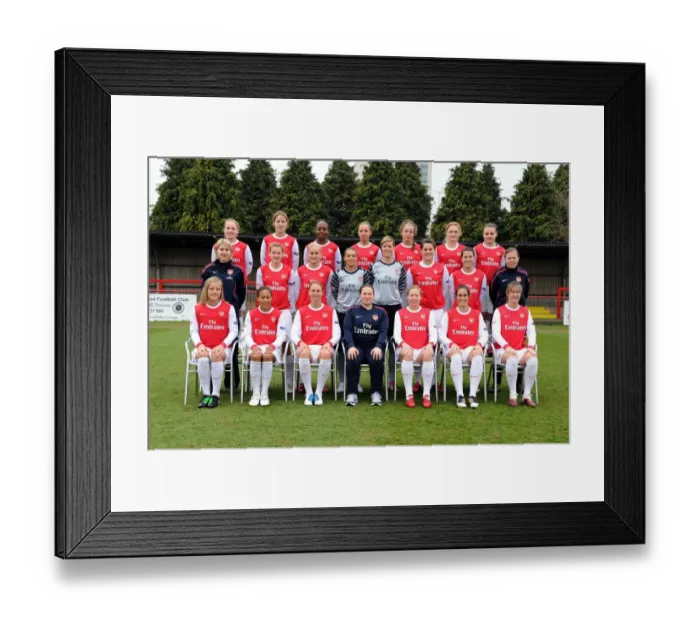 Framed Print : Arsenal team group. Arsenal Ladies 1: 1 Linkoping FC. Womens UEFA Champions League