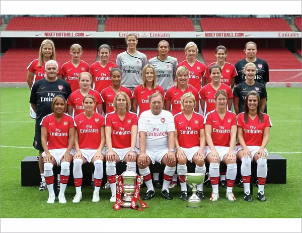 Arsenal Ladies team. Arsenal Ladies Photocall. Emirates Stadium, 5  /  8  /  08. Credit