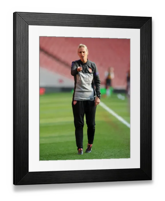 Framed Print : Shelley Kerr (Arsenal Ladies Manager). Arsenal Ladies 0: 4 Liverpool LFC. Womens Super League